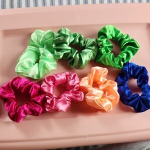 12 Satin Hair Scrunchie Set - Multicolor Pack